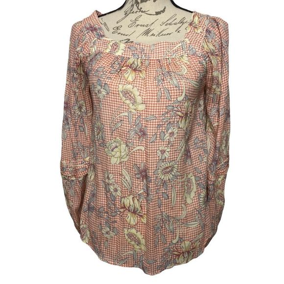LC Lauren Conrad floral pheasant boho shirt Size XS - Picture 2 of 11
